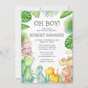 Het is een Jongen Dinosaur Baby shower Uitnodiging