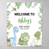 Het is een jongen dinosaurus Baby shower welkom Poster (Voorkant)