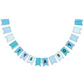 Het is een jongen, een blauwe Baby shower-valbanne Vlaggetjes (Alle)