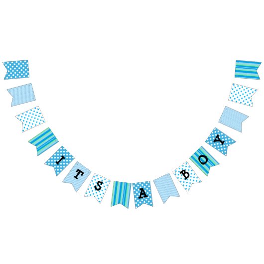 Het is een jongen, een blauwe Baby shower-valbanne Vlaggetjes (Alle)