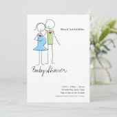 Het is een jongen, een coed Baby Shower-uitzending Kaart (Staand voorkant)
