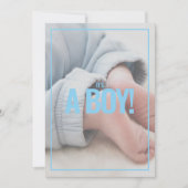 Het is een jongen, een eigen foto, een baby shower (Voorkant)