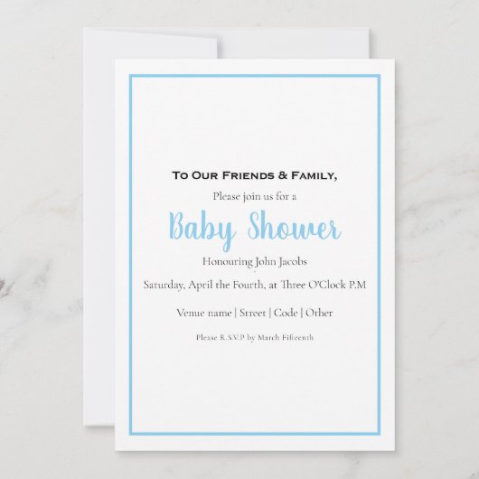 Het is een jongen, een eigen foto, een baby shower (Achterkant)