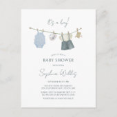 Het is een Jongen Eenvoudige Kleding Waterverf Bab Briefkaart (Voorkant)