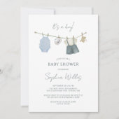 Het is een Jongen Eenvoudige Kleding Waterverf Bab Kaart (Voorkant)