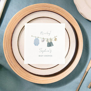 Het is een Jongen Eenvoudige Kleding Waterverf Bab Servet