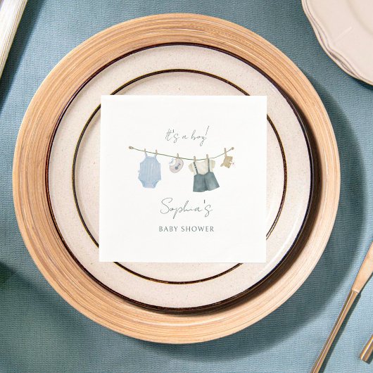 Het is een jongen Eenvoudige kleren Watercolor Bab Servet