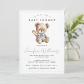 Het is een jongen eenvoudige teddybeer baby shower kaart (Staand voorkant)