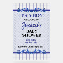 Het is een jongen Elegante Blauwe Baby Shower