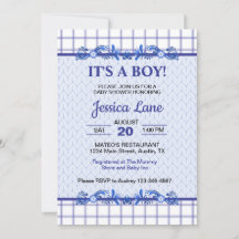 Het Is Een Jongen Elegante Blauwe Baby Shower