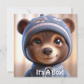 Het is een jongen! Enkele aankondigingskaart Aankondiging