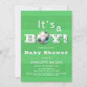 Het is een jongen! Football Baby shower Kaart (Voorkant)