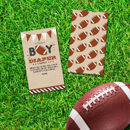 Het is een jongen! Football Baby shower Luier Raff Informatiekaartje