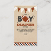 Het is een jongen! Football Baby shower Luier Raff Informatiekaartje (Voorkant)