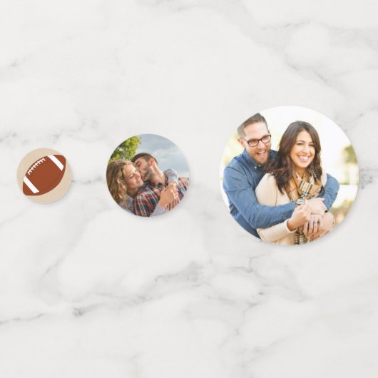 Het is een jongen! Football thema Baby shower foto Confetti (Achterkanten)