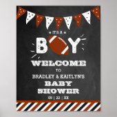 Het is een jongen! Football thema Baby shower welk Poster (Voorkant)