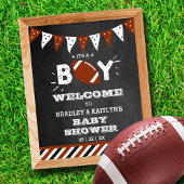 Het is een jongen! Football thema Baby shower welk Poster