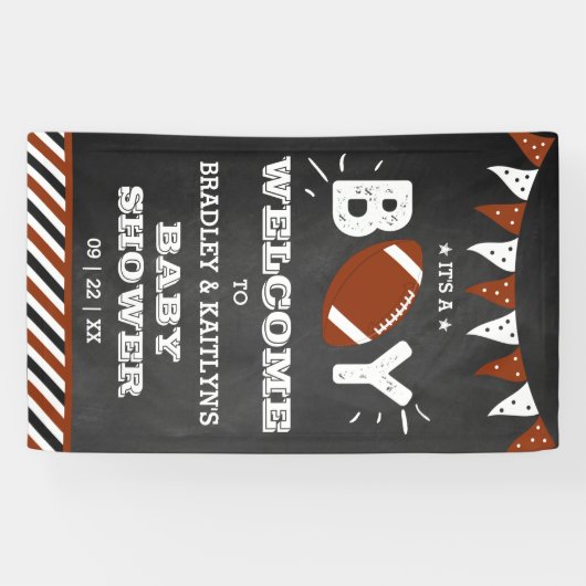 Het is een jongen! Football thema Baby shower welk Spandoek (Horizontaal)