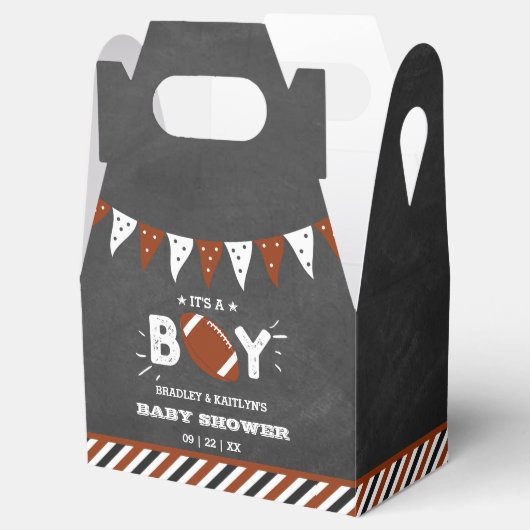 Het is een jongen! Football thema gecodeerd Baby s Bedankdoosjes (Geopend)