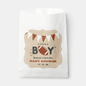 Het is een jongen! Football thema gecodeerd Baby s Bedankzakje (Voorkant)