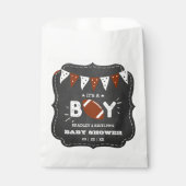 Het is een jongen! Football thema gecodeerd Baby s Bedankzakje (Voorkant)