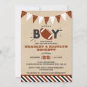 Het is een jongen! Football thema gecodeerd Baby s Kaart (Voorkant)