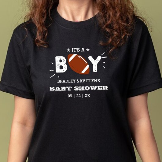 Het is een jongen! Football thema gecodeerd Baby s T-shirt