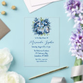 Het is een jongen! Fopspeen & pioenen Baby shower Acryl Uitnodigingen (Insitu (Huwelijk))