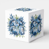 Het is een jongen! Fopspeen & pioenen Baby shower  Bedankdoosjes (Achterkant)