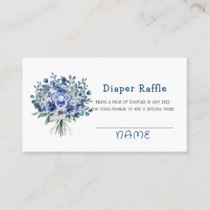Het is een jongen! Fopspeen & pioenen Luier Raffle Visitekaartje