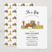 Het Is Een Jongen Framer Tractor Baby Shower  Kaart (Voorkant / Achterkant)