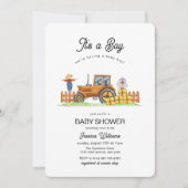Het Is Een Jongen Framer Tractor Baby Shower  Kaart (Voorkant)