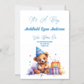 Het is een jongen geboorte aankondiging (Voorkant)