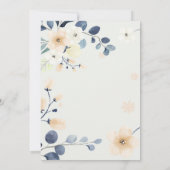 Het is een Jongen Geboorte Blauwe en Gele Bloesems Aankondiging (Achterkant)