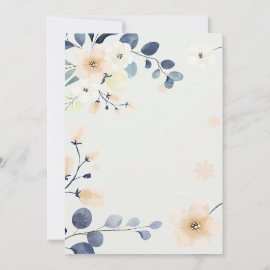 Het is een Jongen Geboorte Blauwe en Gele Bloesems Aankondiging (Achterkant)