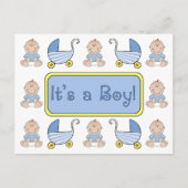 "Het is een jongen!" geboorteaankondiging Aankondigingskaart (Voorkant)