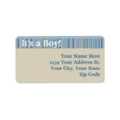 Het is een jongen, geboortekaartje of Baby shower Etiket (Voorkant)