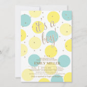 Het is een jongen - Geel, Turquoise & Gold Baby sh Kaart (Voorkant)