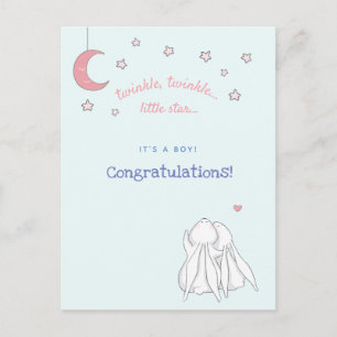 Het is een jongen! Gefeliciteerd - Knuffel Konijne Briefkaart