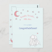 Het is een jongen! Gefeliciteerd - Mooie Konijntje Briefkaart (Voorkant / Achterkant)