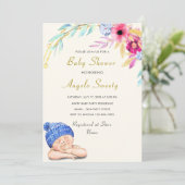 Het is een jongen! Gelukkig Slaapend Baby shower (Staand voorkant)