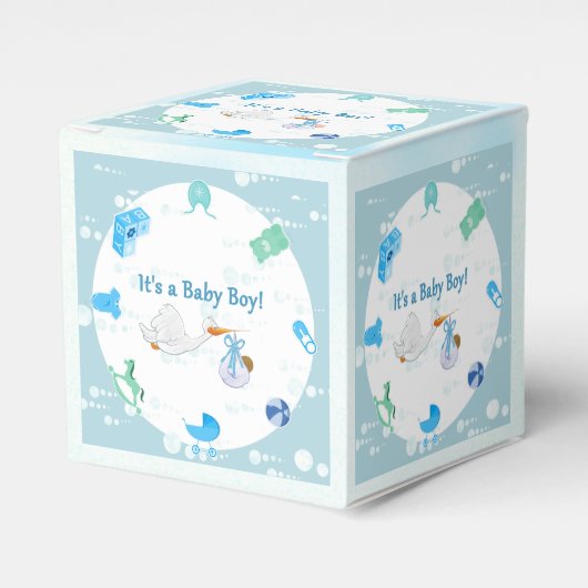 Het is een jongen - Gepersonaliseerd Baby shower Bedankdoosjes (Voorkant Zijde)