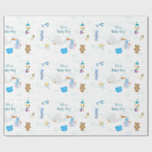 Het is een jongen - Gepersonaliseerd Baby shower Cadeaupapier (Vlak)