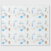 Het is een jongen - Gepersonaliseerd Baby shower Cadeaupapier (Vlak)