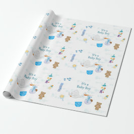 Het is een jongen - Gepersonaliseerd Baby shower Cadeaupapier