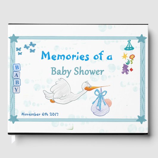 Het is een jongen - Gepersonaliseerd Baby shower Gastenboek (Voorkant)