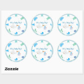 Het is een jongen - Gepersonaliseerd Baby shower Ronde Sticker (Vel)