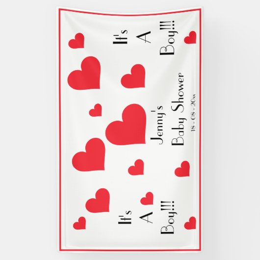 Het is een jongen! Gepersonaliseerde Schattigee ha Spandoek (Verticaal)