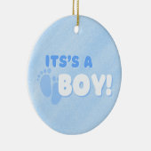 Het is een jongen! Geslacht onthullen Sticker Keramisch Ornament (Rechts)
