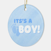Het is een jongen! Geslacht onthullen Sticker Keramisch Ornament (Links)